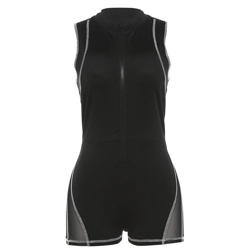 Damer sporty jumpsuit med glidelås Skjora