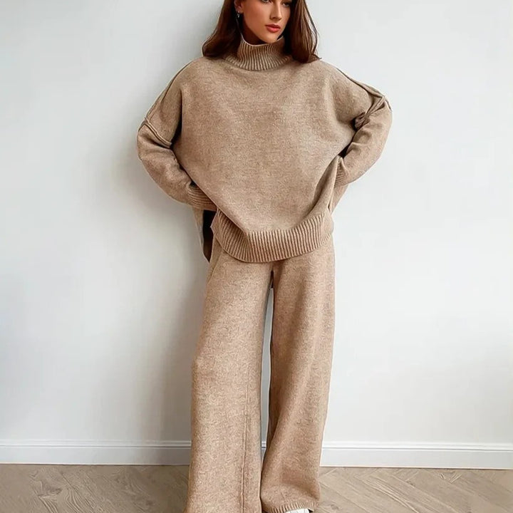 Dame Cozy Loungewear Set laget av myk strikket Skjora