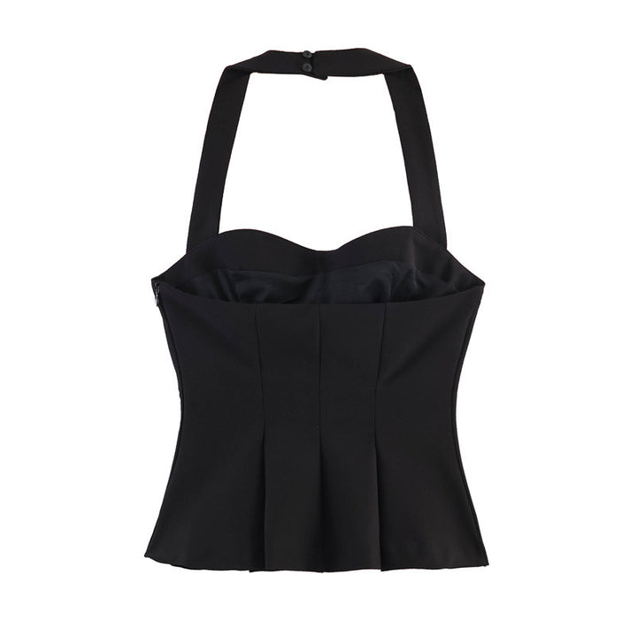 Damer Chic Haltertop med figursydd snitt og raffinert volang Skjora