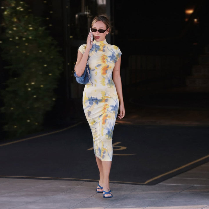 Dame maxikjole i elegant blomsterdesign Skjora