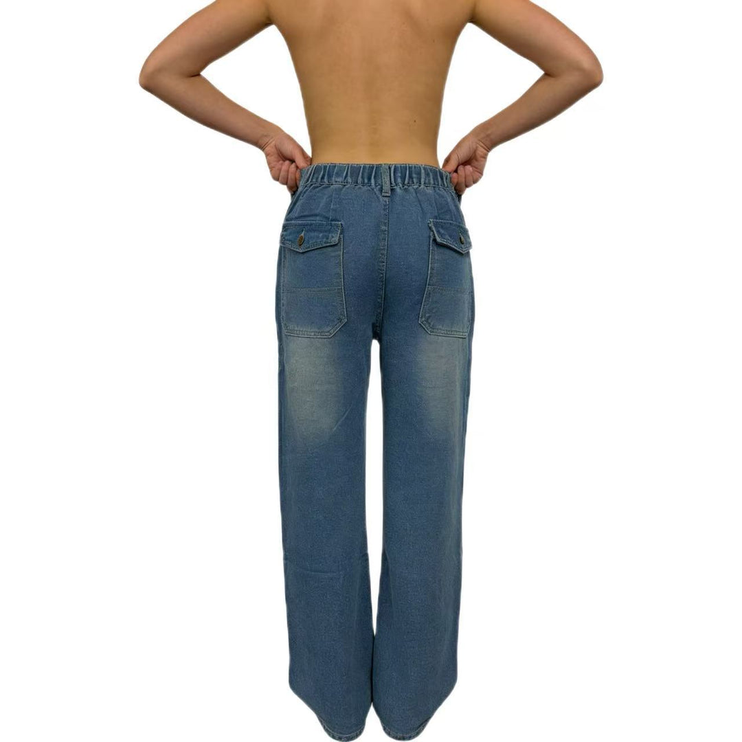 Damer høy midje jeans i vintage stil Skjora