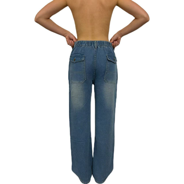 Damer høy midje jeans i vintage stil Skjora