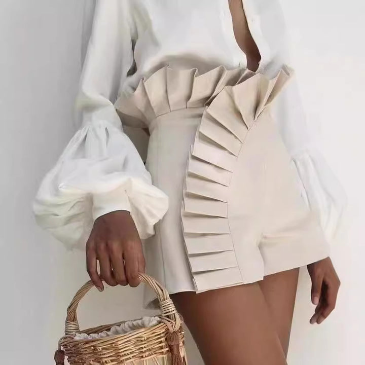 Dame volangshorts med asymmetrisk snitt Skjora