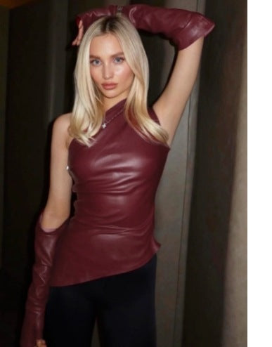 Damer Elegant topp med asymmetrisk design og lange ermavslutninger Skjora