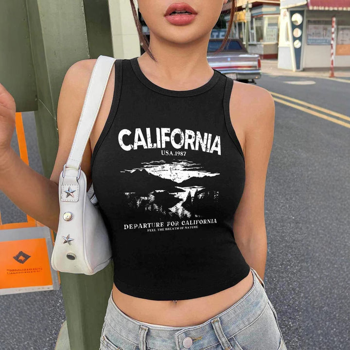 Dame Crop-Top med kreativ California-design Skjora
