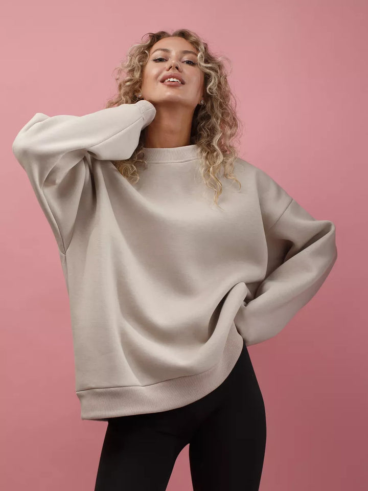 Damens casual sweatshirt med brede skuldre og myk foring Skjora