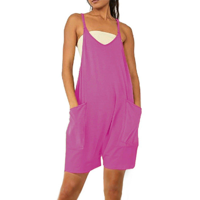 Damer Casual Jumpsuit med dyp utringning og praktiske lommer Skjora
