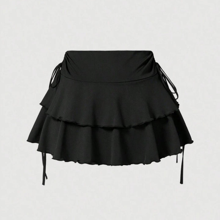 Damer Sommerlig Crop-Top og Mini-Rock Sett Skjora
