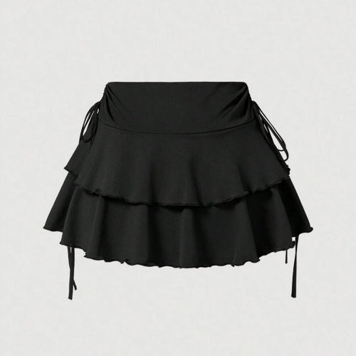 Damer Sommerlig Crop-Top og Mini-Rock Sett Skjora