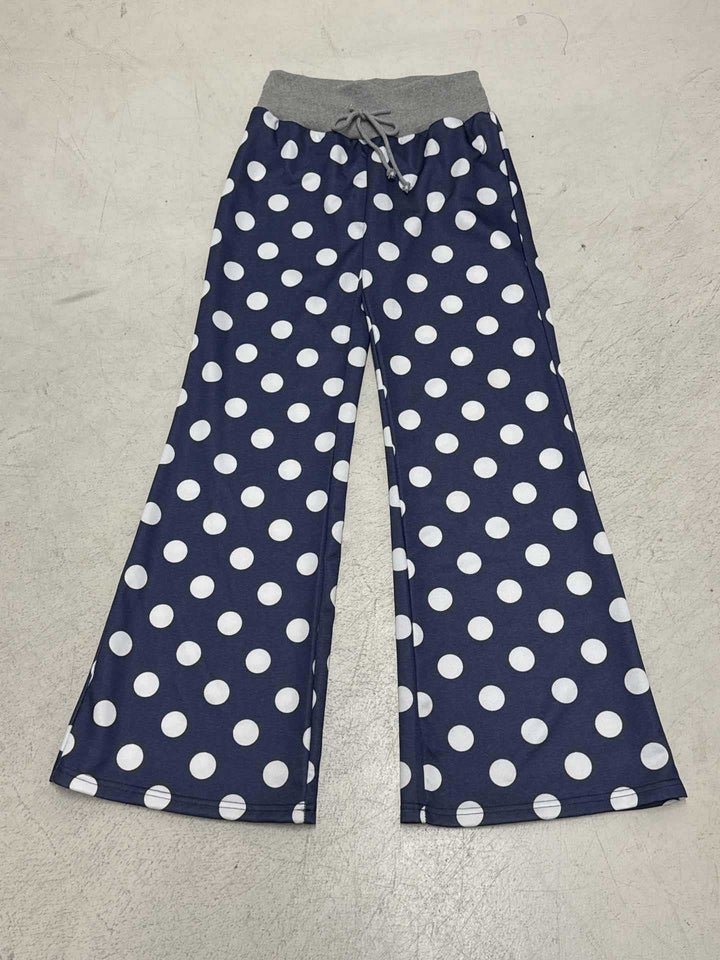 Dame fritidsbukser med vidde snitt og fargerik polka prikk design Skjora