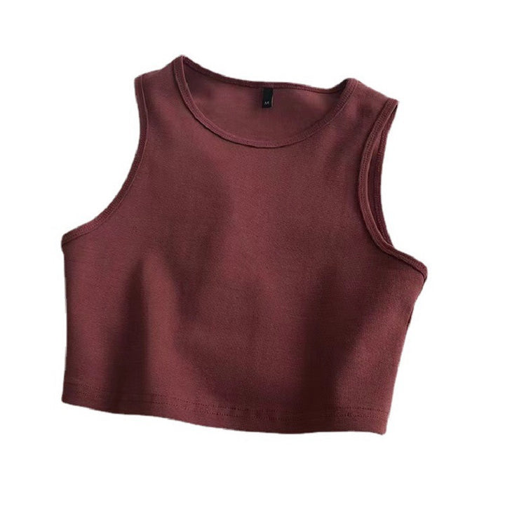 Dame crop top laget av pustende materiale med en figurnærende cut