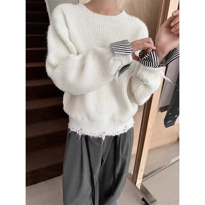 Dame avslappet genser med trendy frynse-design og komfortabel passform Skjora