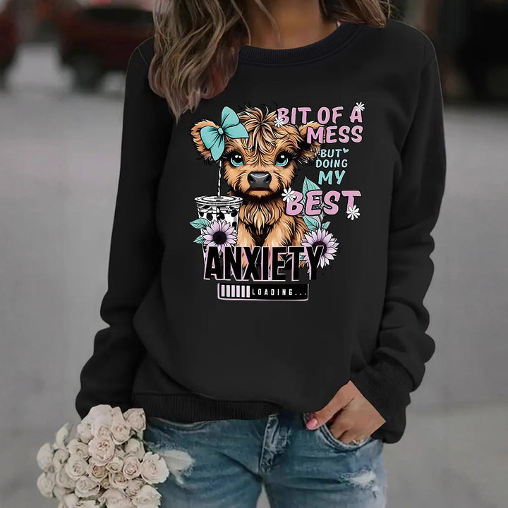 Kvinnegenser med kreativ hundedesign og inspirerende tekst Skjora