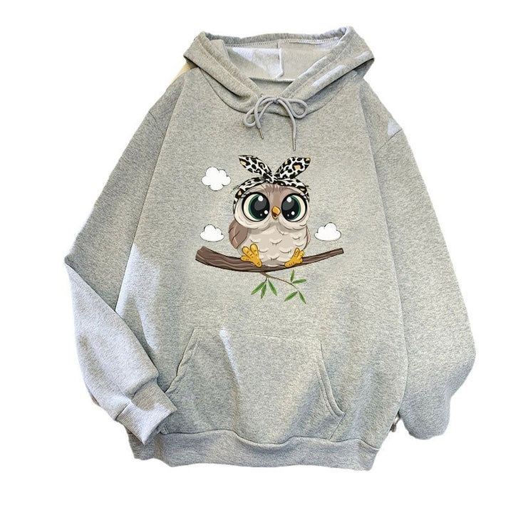 Damen Kapuzenpullover mit süßem Eulenmotiv Skjora
