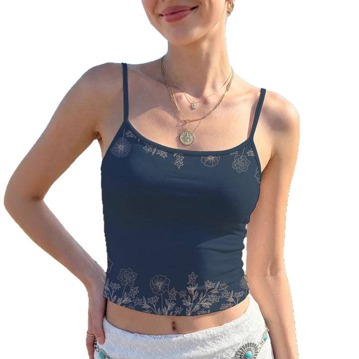 Damer Crop Top med blomstermotiv Skjora