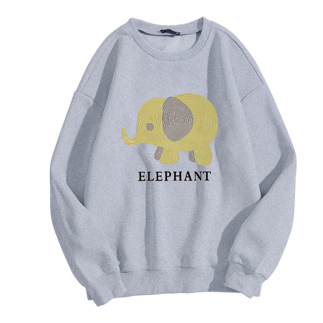 Dame sweatshirt med søtt elefantmotiv Skjora