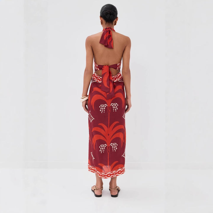 Kvinne maxi kjole med eksklusiv Boho-design Skjora