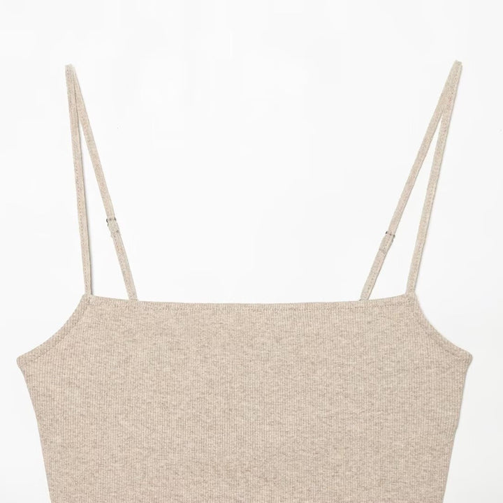 Dame Crop-Top med glitrende paljetter og smale stropper Skjora
