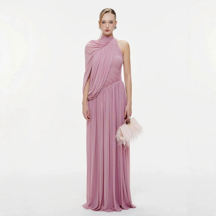 Damer Elegant omslagskjole med asymmetrisk design og flytende drapering Skjora