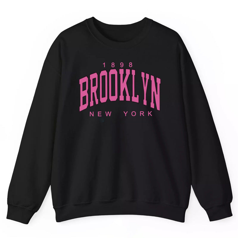 Dame sweatshirt med avslappet Brooklyn trykk og behagelig passform Skjora