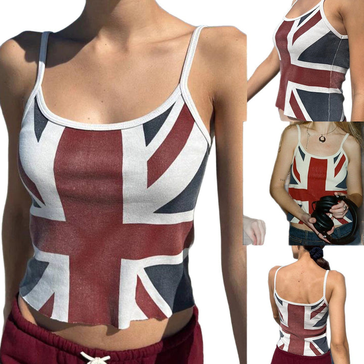 Dame Crop-Top med britisk motiv Skjora