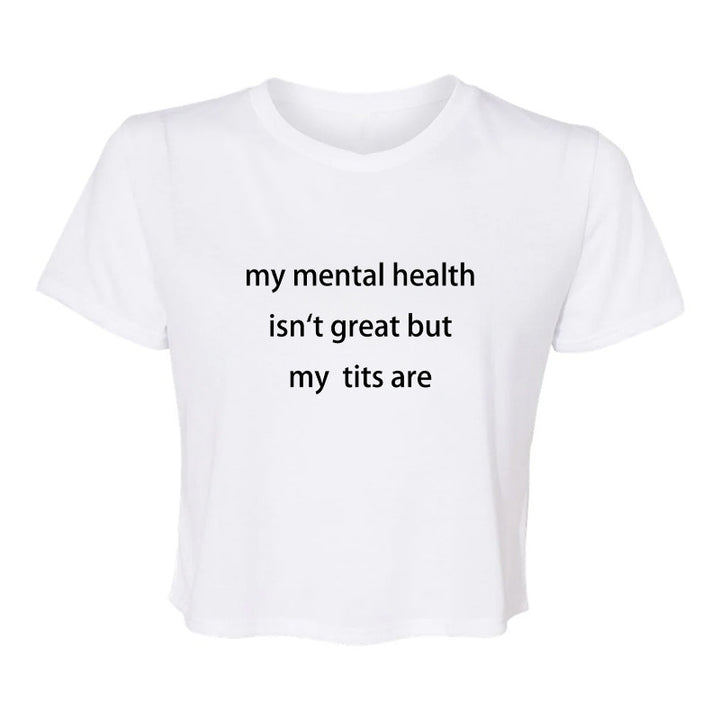 Dame ermeløs tanktop med kreativt statement-design Skjora