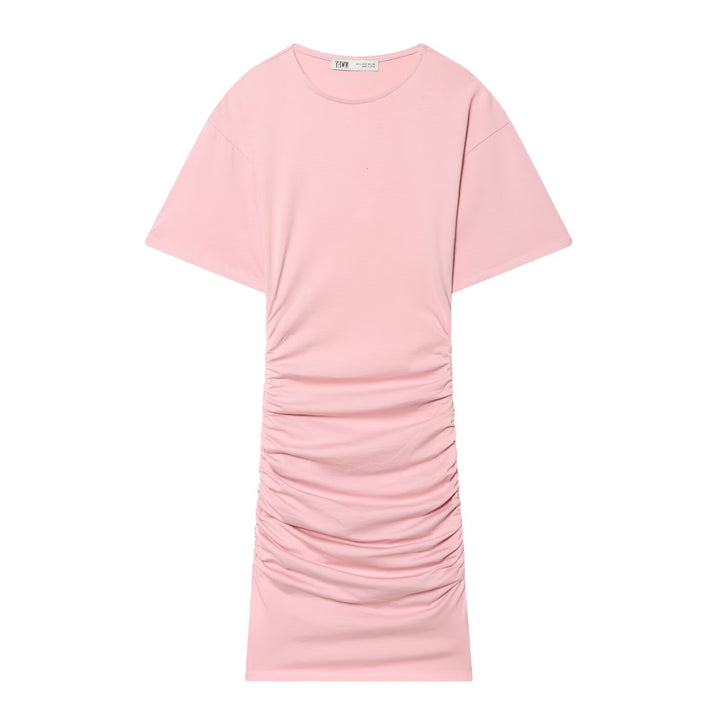 Dame Midikjole med elegant rynking og vid kort arm Skjora