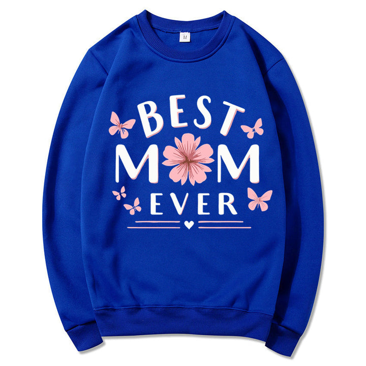 Dame sweatshirt med leken favorittutsagn og blomsterdesign Skjora