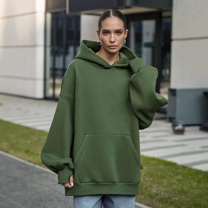 Dames oversized hoodie met volumineuze mouwen en geïntegreerde kangoeroezak Skjora