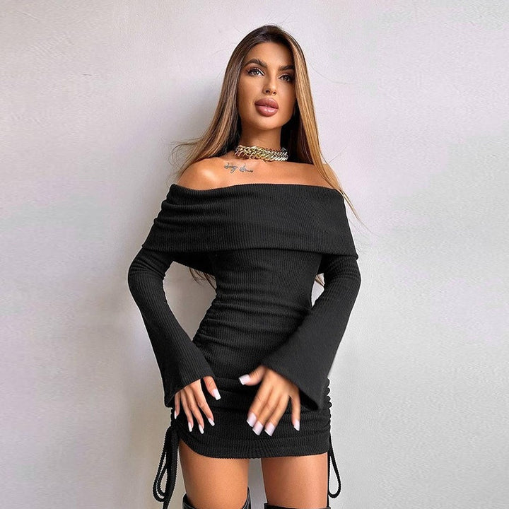 Damer Off-Shoulder Topp med rynker og snor detaljer Skjora