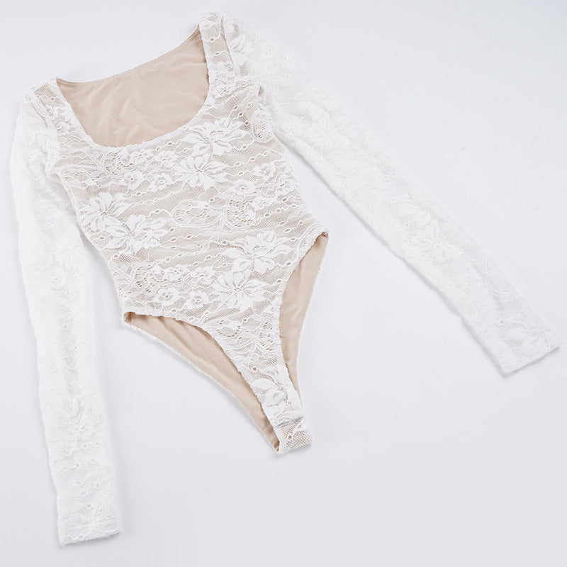 Damer Elegant spissbluse med lange ermer og romantiske detaljer Skjora