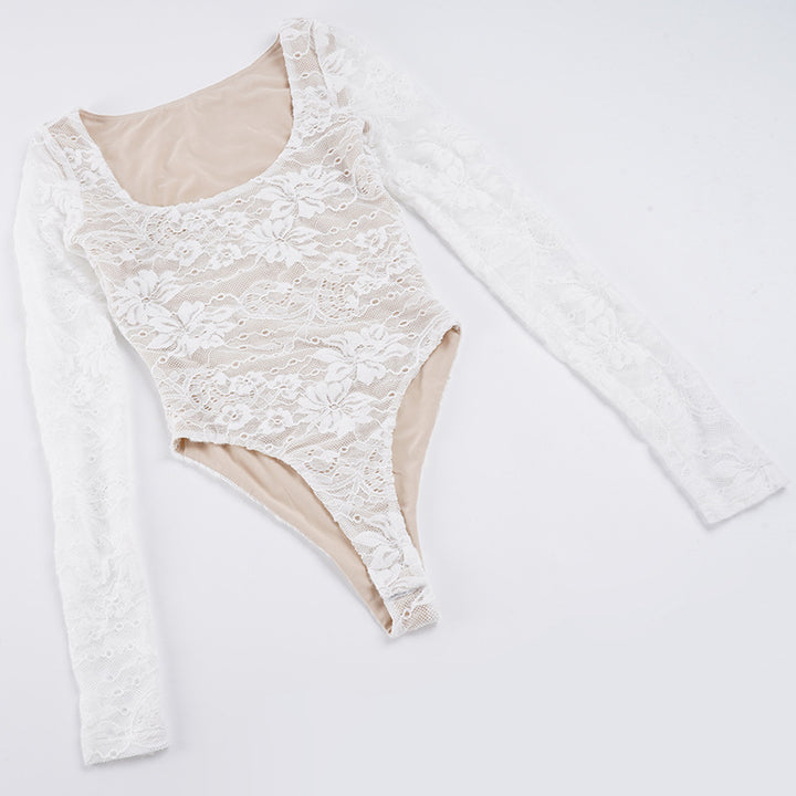 Damer Elegant spissbluse med lange ermer og romantiske detaljer Skjora