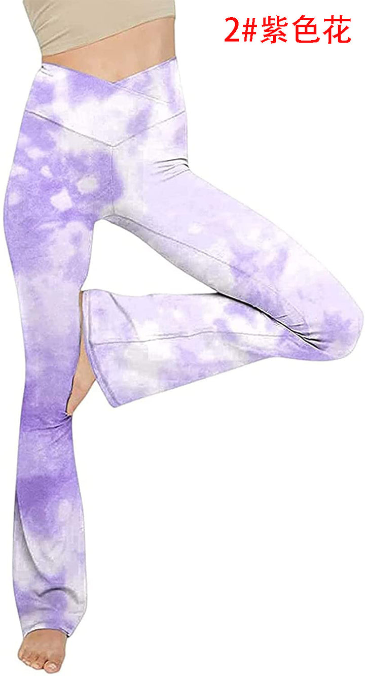 Dame Bootcut Yoga-bukse laget av elastisk materiale med høy midje Skjora
