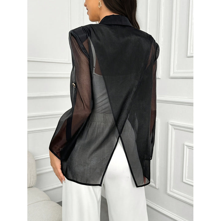 Dame Elegant Blazer med gjennomsiktige ermer Skjora