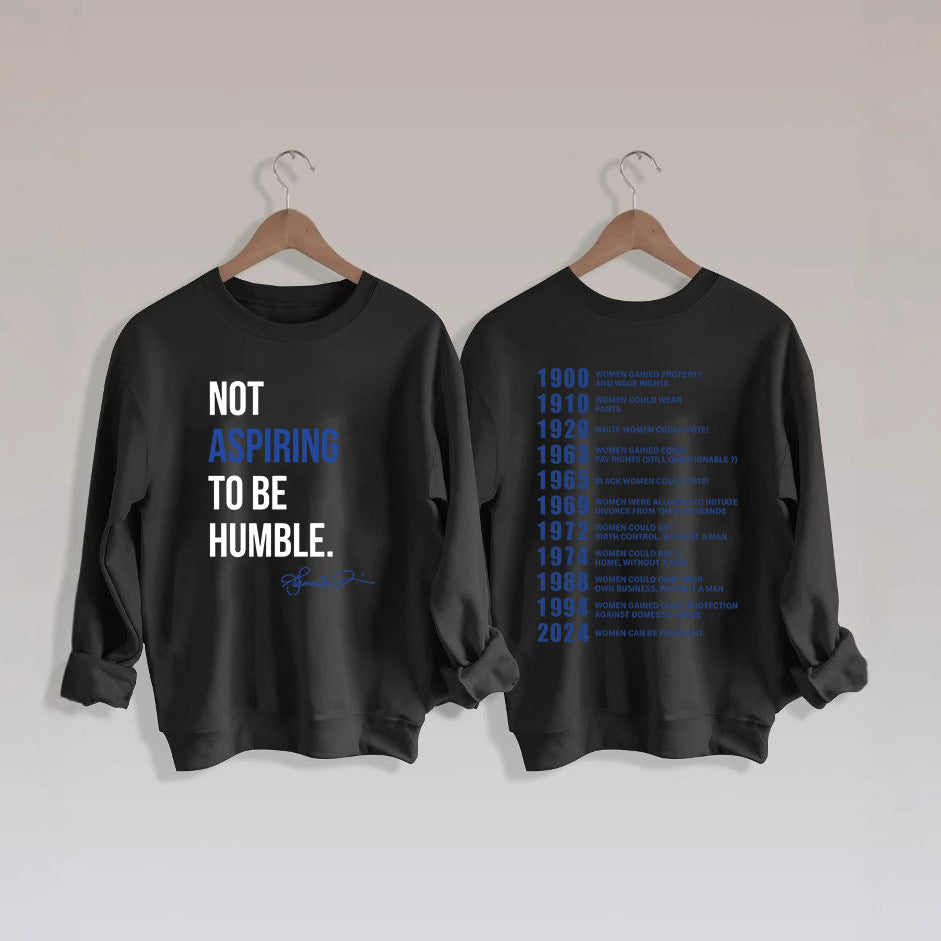 Damesweatshirt med inspirerende tekst og historisk motiv Skjora