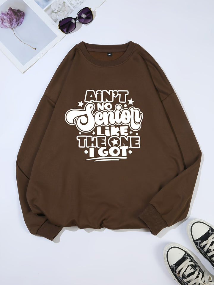 Dame sweatshirt med avslappet slogan design Skjora
