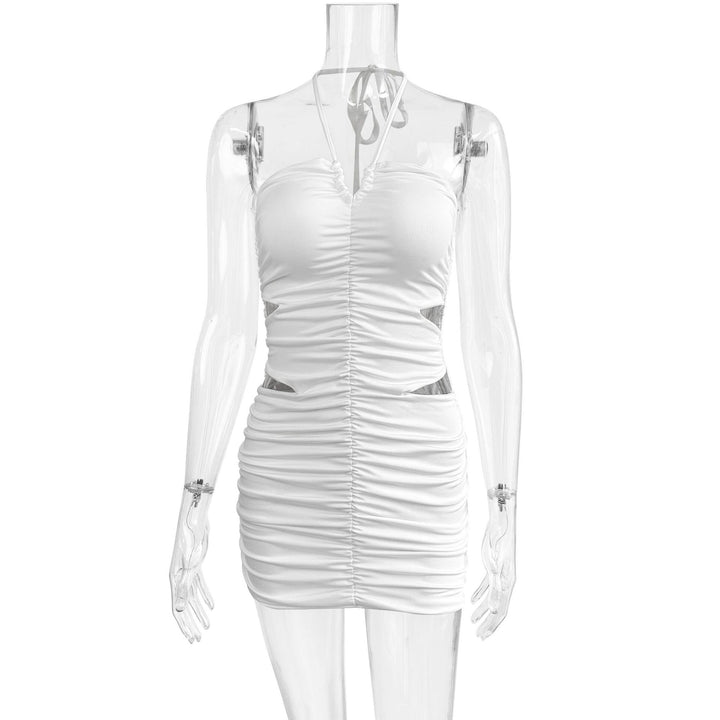 Damer Sexy Minikjole med cut-out detaljer og rynket design Skjora