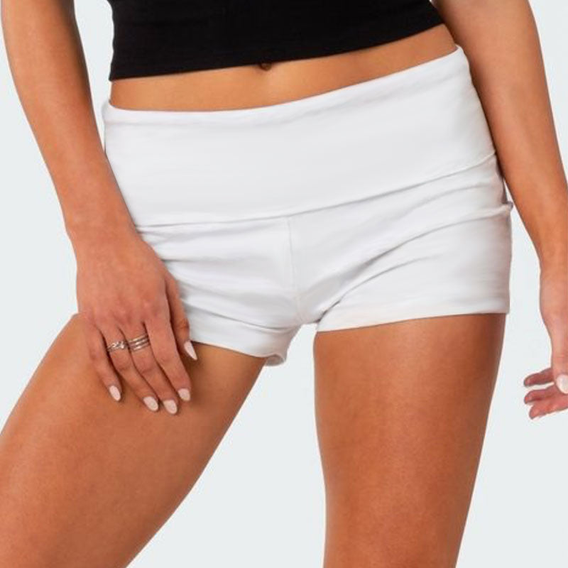 Dame korte treningsshorts med høy midje og komfortabel stretch Skjora