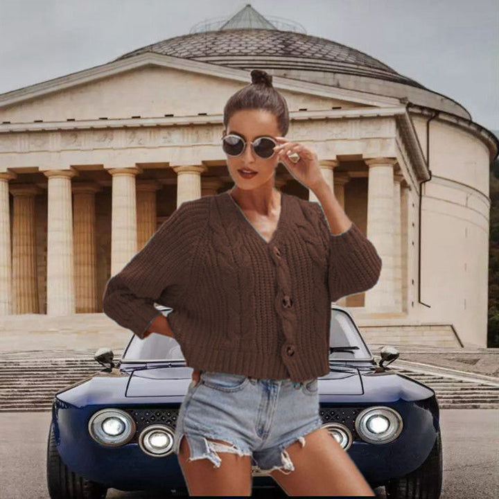 Dame chunky strikket cardigan med knappe detaljer og avslappet passform Skjora