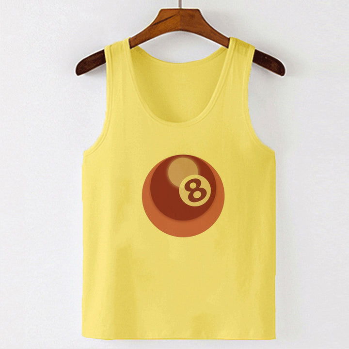 Dame ermeløs tanktop med kreativt biljardmotiv Skjora