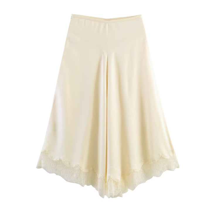 Damer elegant plisserte culotte-skjørt med delikate spissdetaljer Skjora