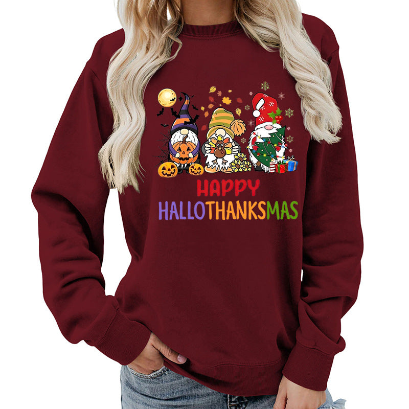 Dame sweatshirts med muntert feriedesign Skjora