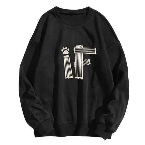 Dame uformell sweatshirt med kreativ grafisk trykk Skjora