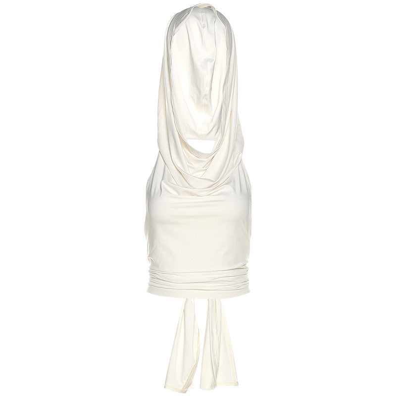 Dame elegant topp med innovativ hette design Skjora