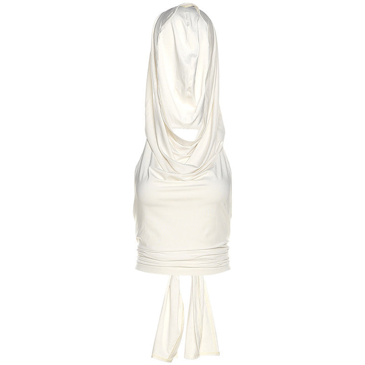Dame elegant topp med innovativ hette design Skjora