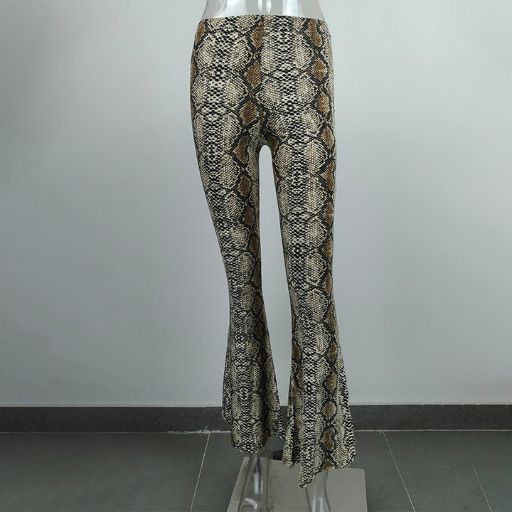 Dame Flared Leggings i dyreprint Tigerstrikk-vask Skjora