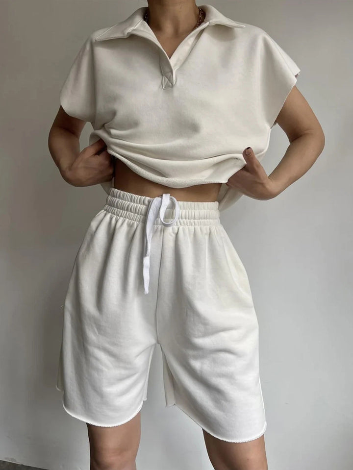Damer casual polo skjorte og shorts sett Skjora
