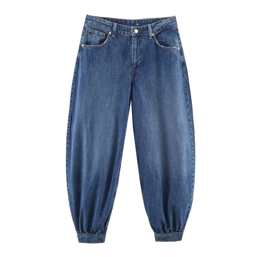 Dame Tapered Jeans med elastisk mansjett og behagelig passform Skjora