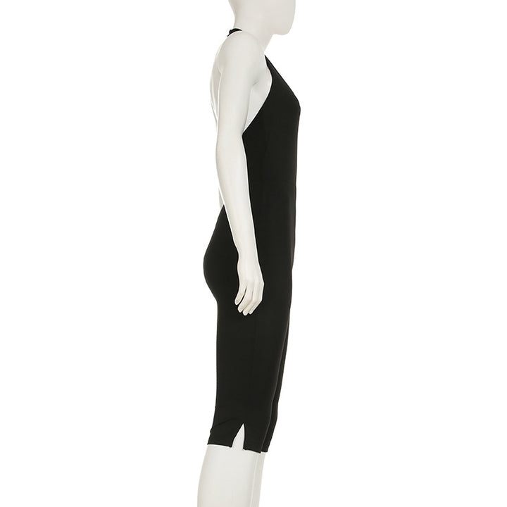 Dame kroppsnær jumpsuit med dyp ryggenutskjæring og rent design Skjora