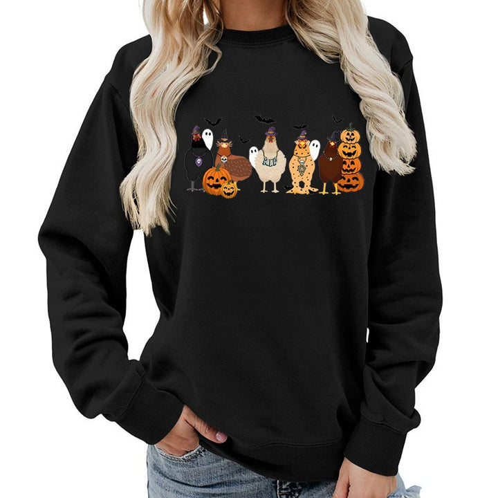 Dame sweatshirt med muntert Halloween-motiv Skjora
